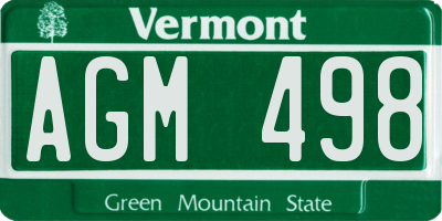 VT license plate AGM498