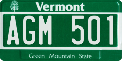 VT license plate AGM501