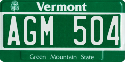 VT license plate AGM504