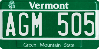 VT license plate AGM505
