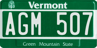 VT license plate AGM507