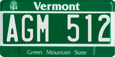VT license plate AGM512