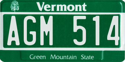 VT license plate AGM514