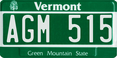 VT license plate AGM515