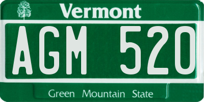 VT license plate AGM520