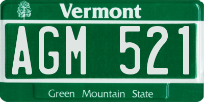 VT license plate AGM521