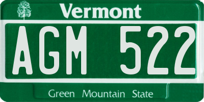 VT license plate AGM522