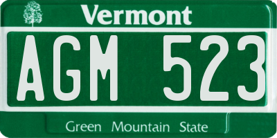 VT license plate AGM523