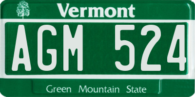 VT license plate AGM524