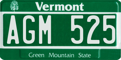 VT license plate AGM525