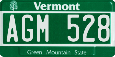 VT license plate AGM528