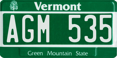 VT license plate AGM535