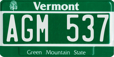 VT license plate AGM537