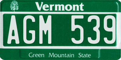 VT license plate AGM539