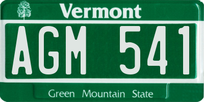 VT license plate AGM541