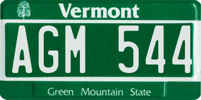 VT license plate AGM544