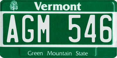 VT license plate AGM546