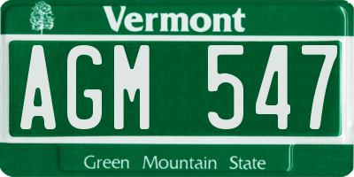 VT license plate AGM547