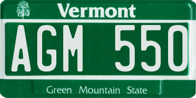 VT license plate AGM550