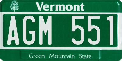 VT license plate AGM551