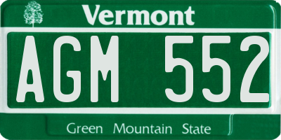 VT license plate AGM552