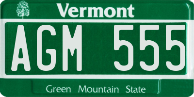 VT license plate AGM555