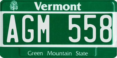 VT license plate AGM558
