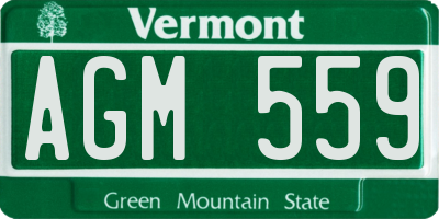 VT license plate AGM559