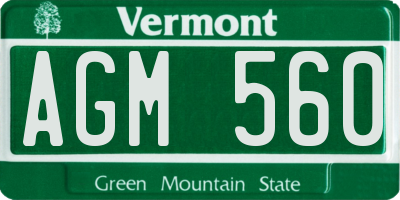 VT license plate AGM560