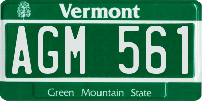 VT license plate AGM561