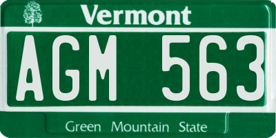 VT license plate AGM563