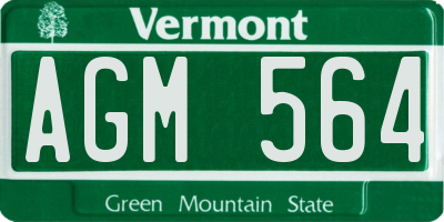 VT license plate AGM564