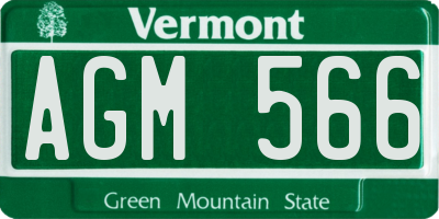 VT license plate AGM566