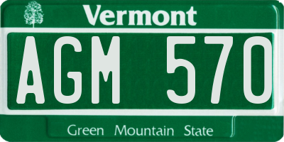 VT license plate AGM570