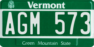 VT license plate AGM573