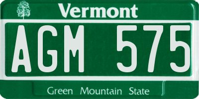 VT license plate AGM575