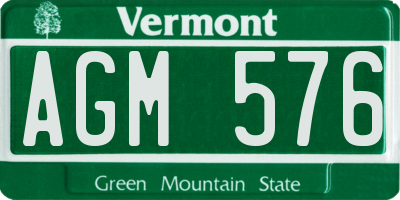 VT license plate AGM576