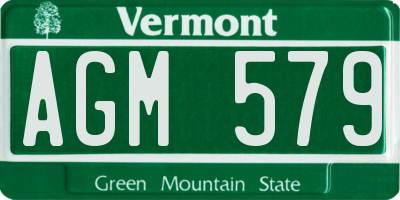 VT license plate AGM579