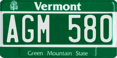 VT license plate AGM580