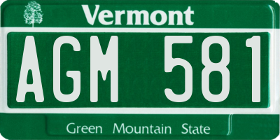 VT license plate AGM581