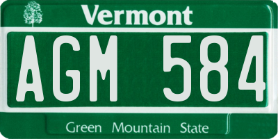 VT license plate AGM584