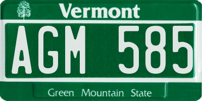 VT license plate AGM585