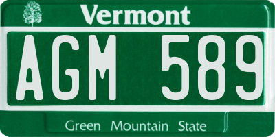 VT license plate AGM589