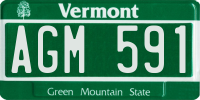 VT license plate AGM591