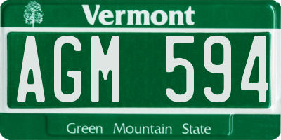 VT license plate AGM594