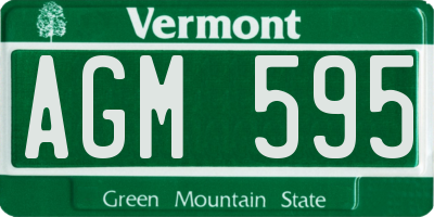VT license plate AGM595