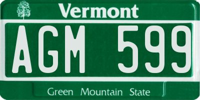 VT license plate AGM599