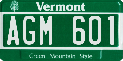 VT license plate AGM601