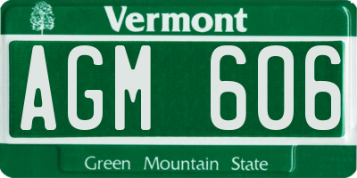 VT license plate AGM606