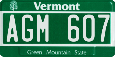 VT license plate AGM607